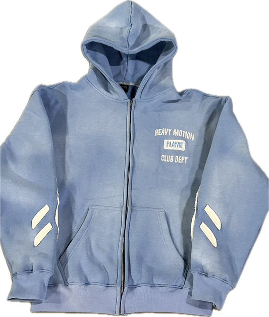 Baby Blue Acid Wash Zip up