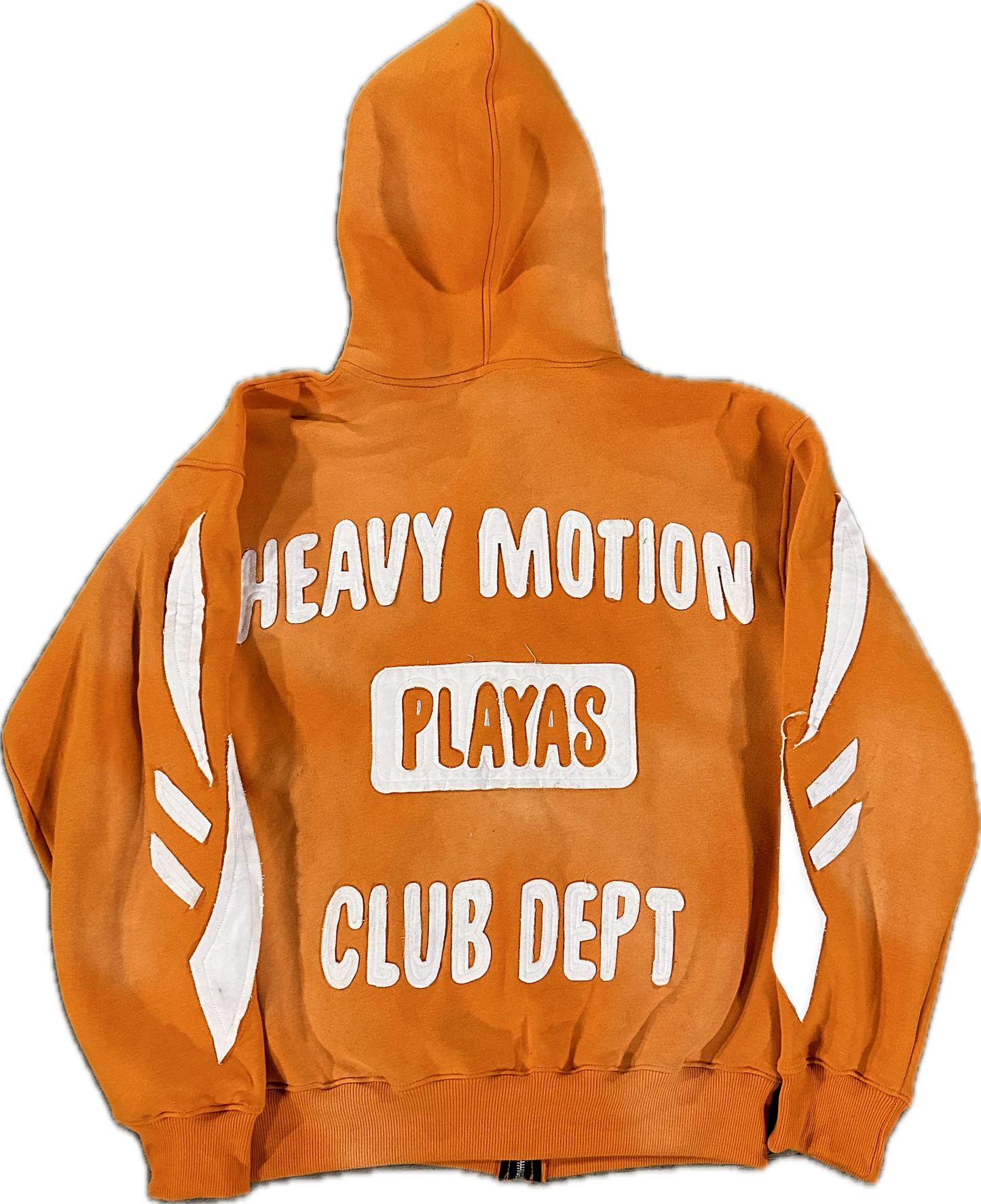 Orange Acid Wash Zip Up