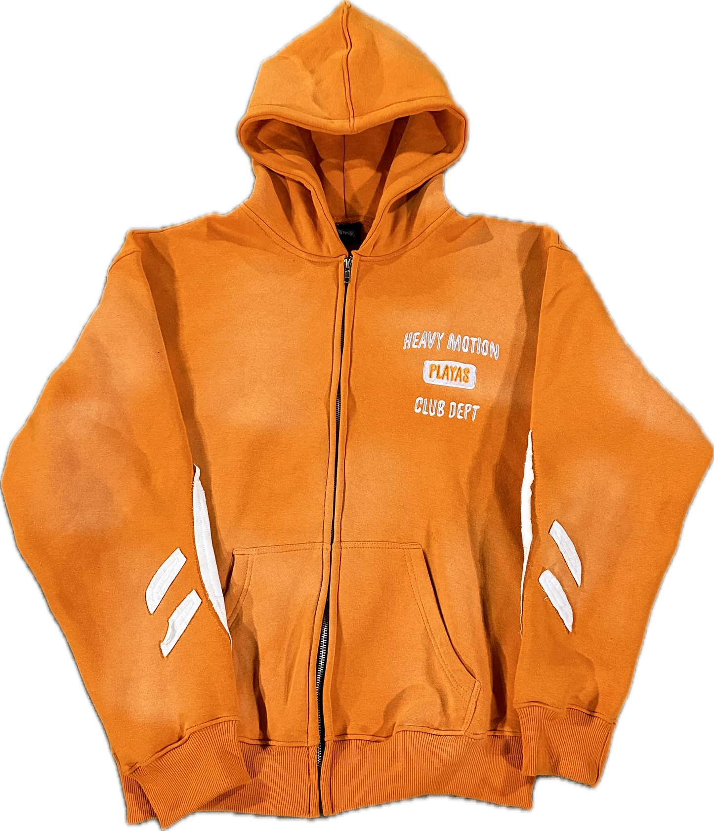 Orange Acid Wash Zip Up